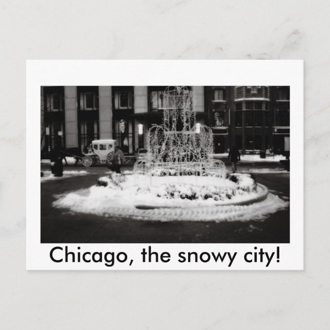 Postal Chicago, ¡la ciudad nevada! (Anverso)