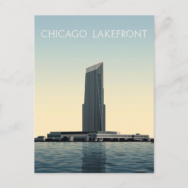 Postal Chicago Lakefront: Torre Moderna (Anverso)