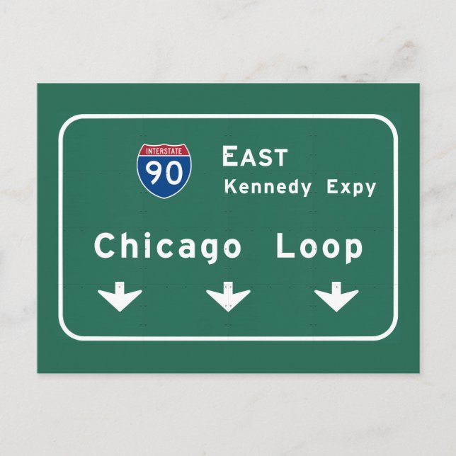 Postal Chicago Loop I-90 E Interstate Illinois IL (Anverso)