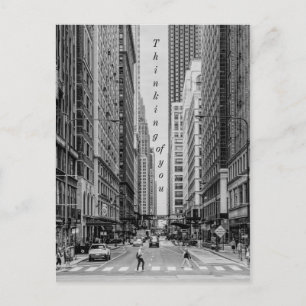Postal Chicago Madison Street Grayscale Pensando En Ti