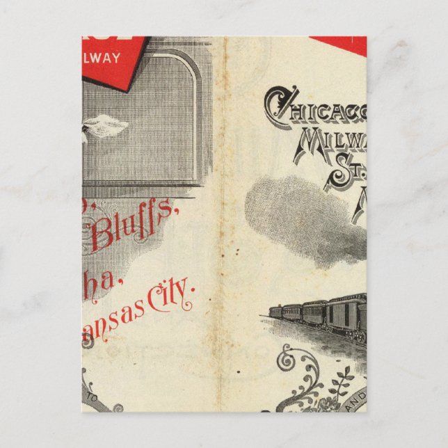 Postal Chicago Milwaukee y ferrocarril de San Pablo (Anverso)