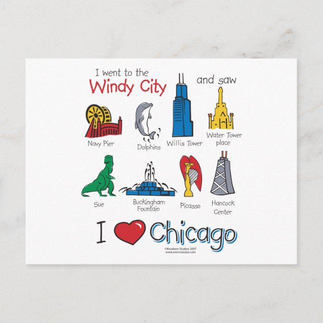 Postal Chicago: niños-Icons-NEW-[Co (Anverso)