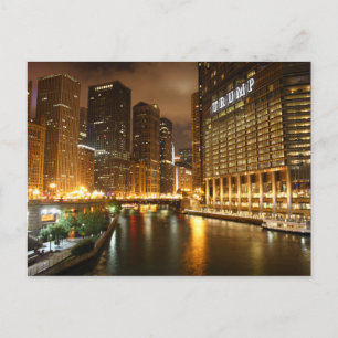Postal Chicago por noche