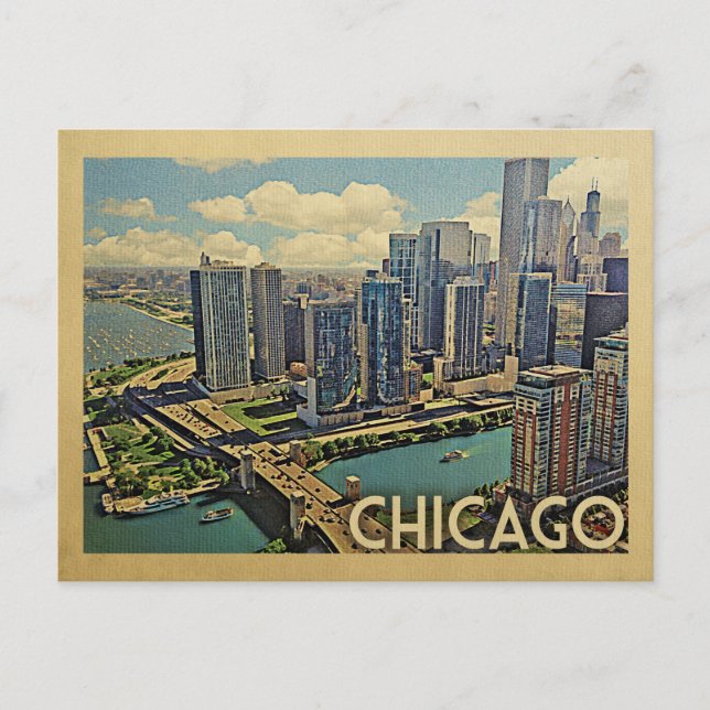 Postal Chicago Postcard Illinois Vintage Travel (Anverso)