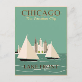 Postal Chicago Travel Poster
