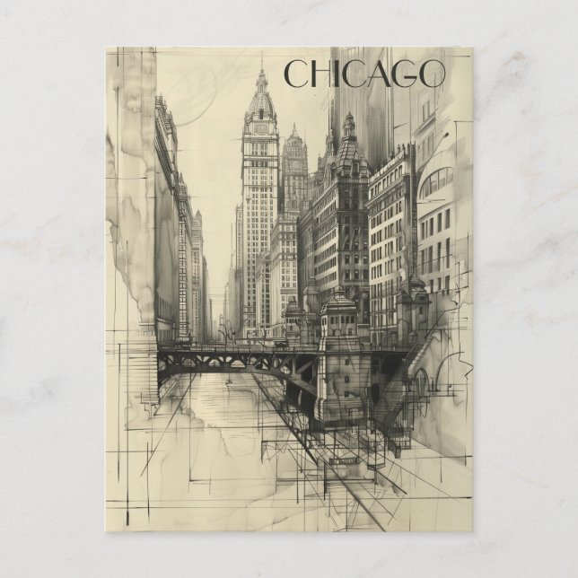 Postal Chicago USA Travel (Anverso)