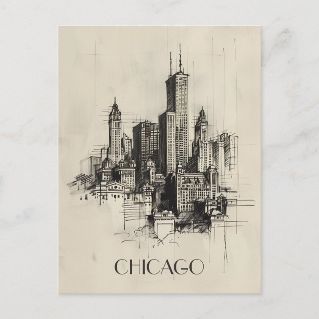 Postal Chicago USA Travel (Anverso)