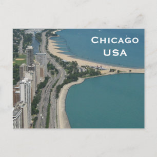 Postal Chicago, USA Vintage Travel Tourism Add