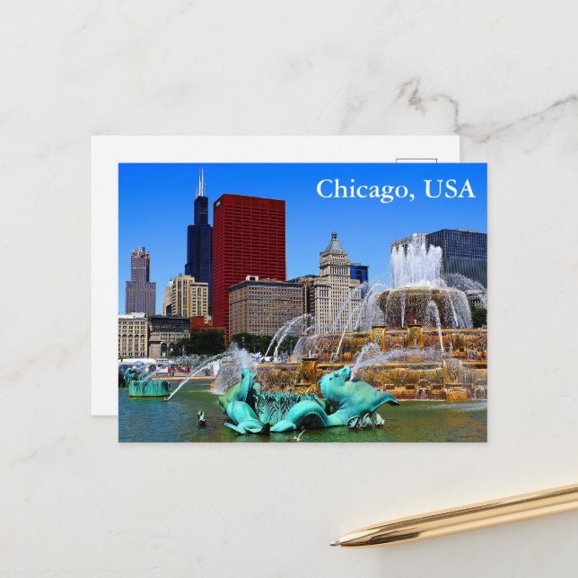Postal Chicago, USA Vintage Travel Tourism Add (Anverso/Reverso In Situ)
