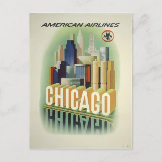 Postal Chicago Vintage cartel de viaje