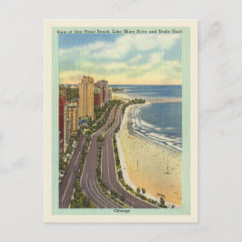 Postal Chicago vintage Oak St. Beach Lake Shore Drive