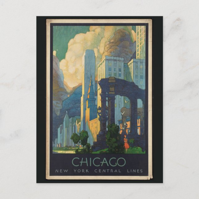 Postal Chicago Vintage Reise (Anverso)