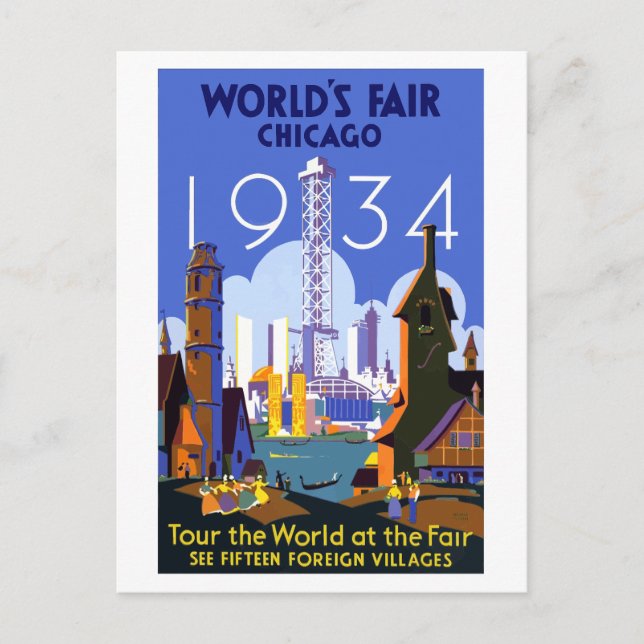 Postal Chicago-Weltausstellung 1934 (Anverso)