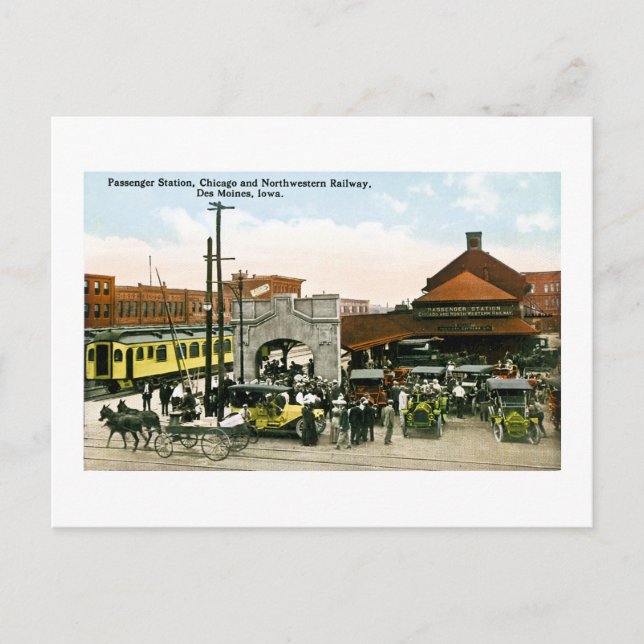 Postal Chicago y Northwestern Railway, Des Moines, Iowa (Anverso)