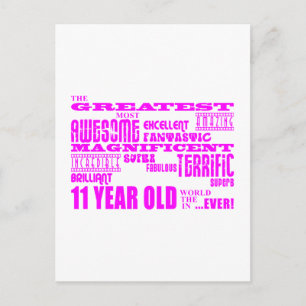 Postal Chicas 11º cumpleaños: el mayor rosado de 11 años