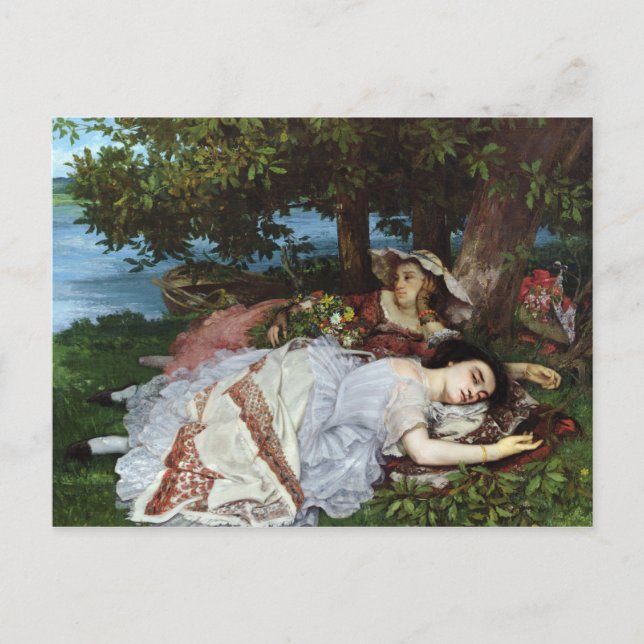 Postal Chicas a orillas del Sena, 1856-57 (Anverso)