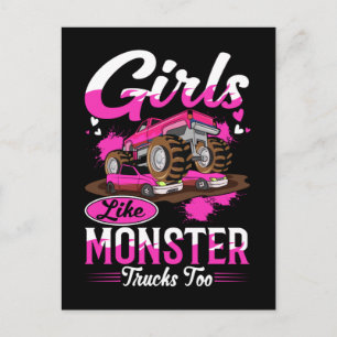 Postal Chicas Amantes De Monster Trucks Camión Monstruo