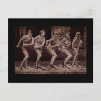 Postal Chicas bailarines de la era Flapper