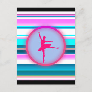 Postal Chicas Ballerina Dance Stripes