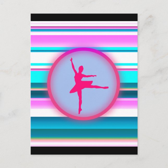 Postal Chicas Ballerina Dance Stripes (Anverso)