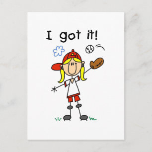 Postal Chicas Béisbol, tengo camisetas y regalos