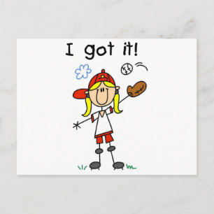 Postal Chicas Béisbol, tengo camisetas y regalos