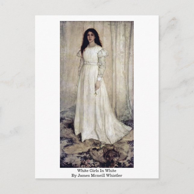 Postal Chicas blancos en blanco por la marmota de James (Anverso)