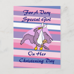Postal Chicas Christening Bird