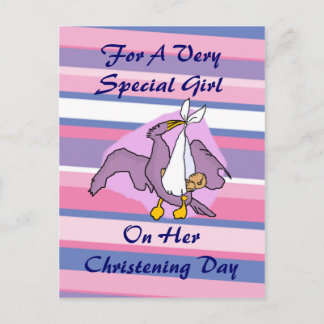 Postal Chicas Christening Bird