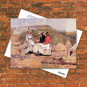 Postal Chicas con Lobster Winslow Homer