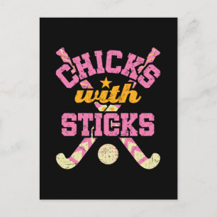 Postal Chicas con palos de hockey sobre hierba