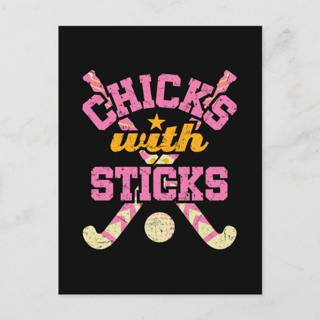 Postal Chicas con palos de hockey sobre hierba (Anverso)