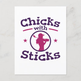 Postal Chicas con Sticks Golf Golfing Golfer Women