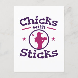 Postal Chicas con Sticks Golf Golfing Golfer Women