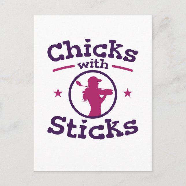 Postal Chicas con Sticks Golf Golfing Golfer Women (Anverso)