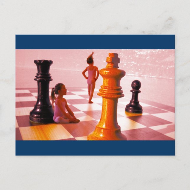 Postal Chicas de ajedrez (Anverso)
