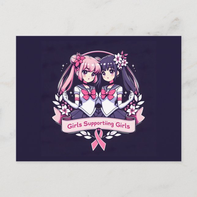 Postal Chicas de apoyo a chicas (Anverso)