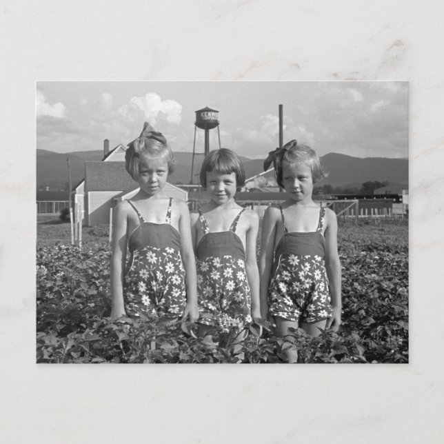 Postal Chicas de granja, 1939 (Anverso)