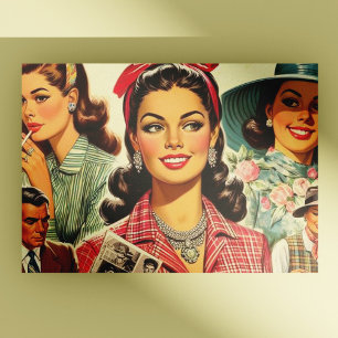 Postal Chicas de moda de belleza vintage