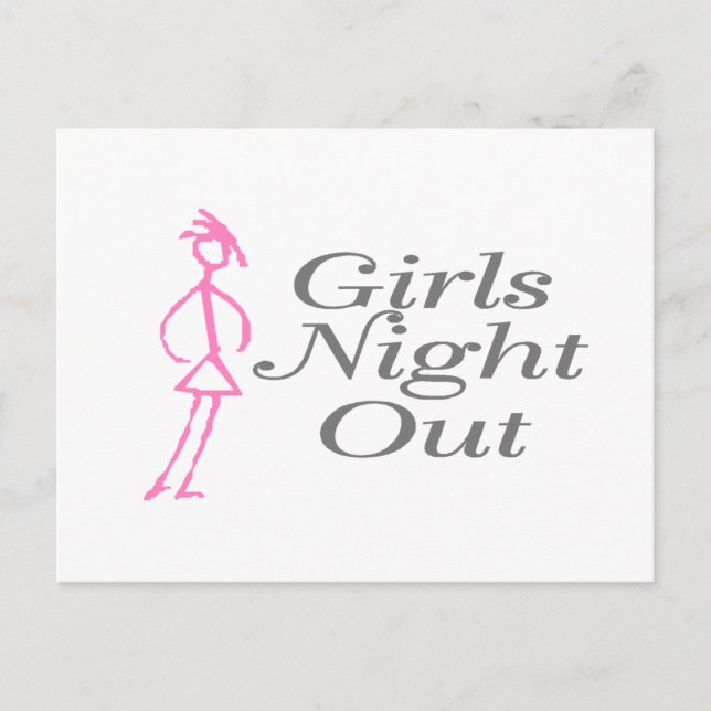 Postal Chicas de noche fuera (Chica) (Anverso)