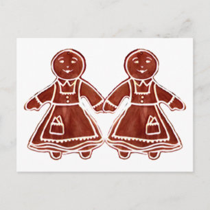 Postal Chicas de pan de jengibre del MUSEO Zazzle