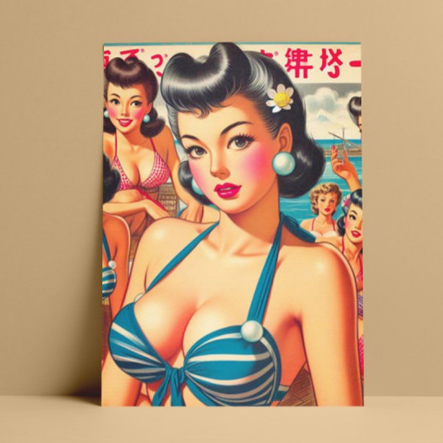 Postal Chicas de Playa Retro Oriental (Subido por el creador)