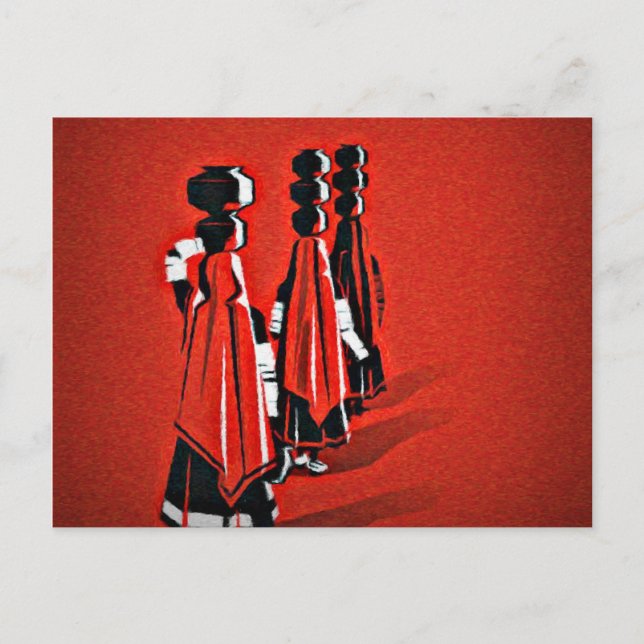 Postal Chicas de Rajasthani (Anverso)