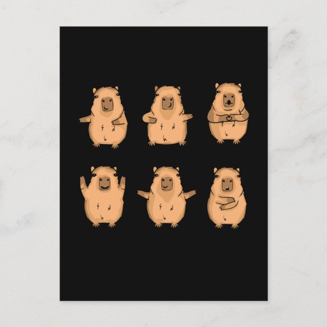 Postal Chicas de regalo de Capibara Niños Capybara (Anverso)