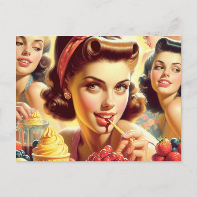 Postal Chicas de Retro Candy (Anverso)
