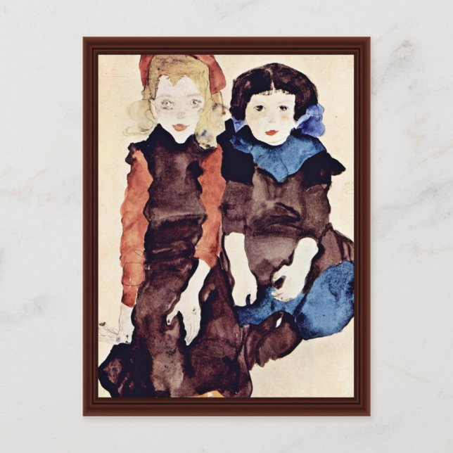 Postal Chicas De Schiele Egon (Anverso)