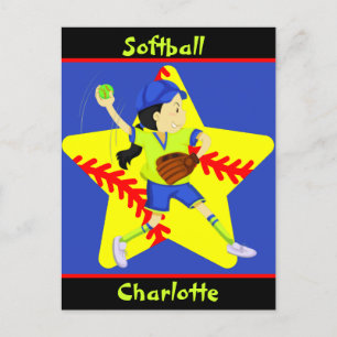 Postal Chicas de Softbol Star Pitcher Personalizado