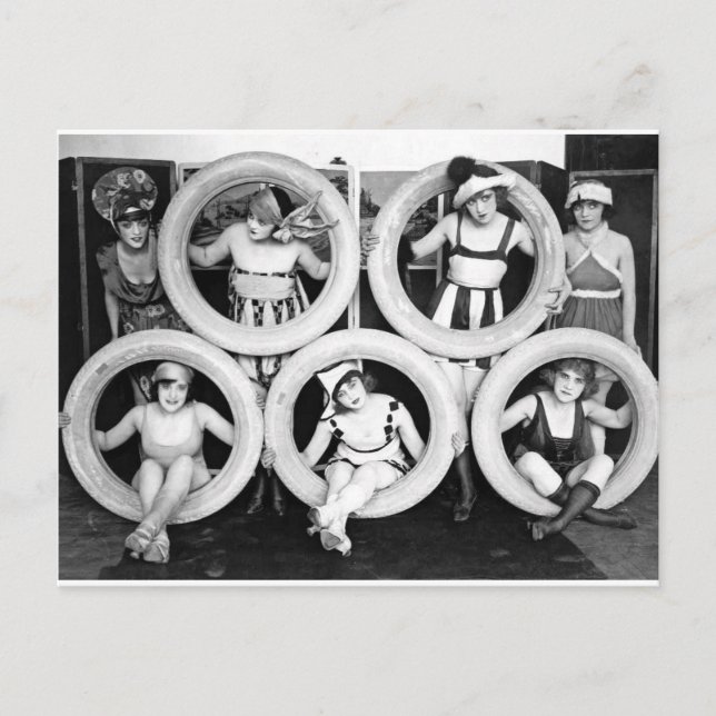 Postal Chicas de Swimsuit Flapper (Anverso)