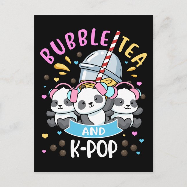 Postal Chicas del regalo de té de burbuja K-Pop Boba rega (Anverso)