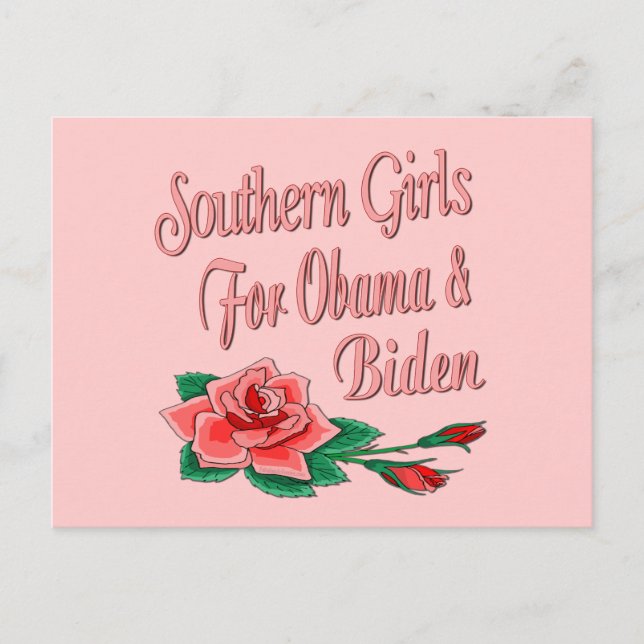 Postal Chicas del Sur para Obama Biden (Anverso)